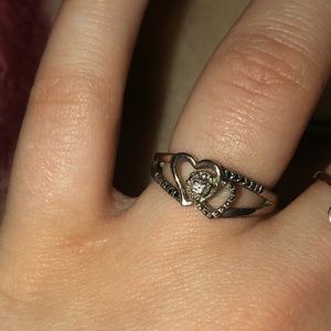 Silver Combined Hearts Ring